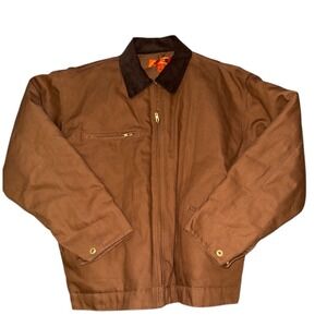 CornerStone Chore‎ Coat Size XL Workwear Durable Full Zip Duck Brown Jacket